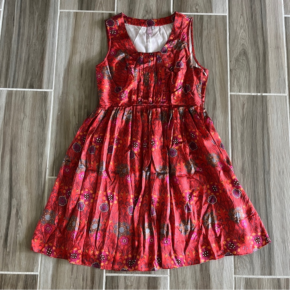 RARE Parameter Anthropologie | Floral 100% Silk Floral Sleeveless Dress | Size 8 - Picture 2 of 11